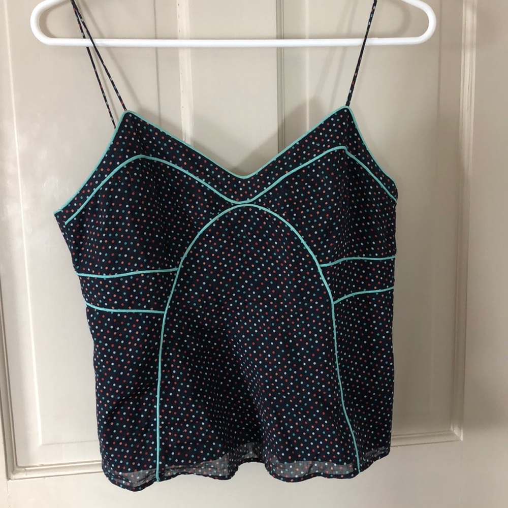 BLACK AND COLORFUL POLKADOT CROP TANK